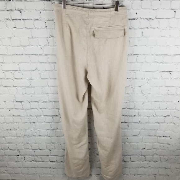 BRUNO NY | linen drawstring straight leg pants - Picture 4 of 7